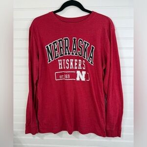 Nebraska Huskers men’s red long sleeve graphic tshirt. Size M